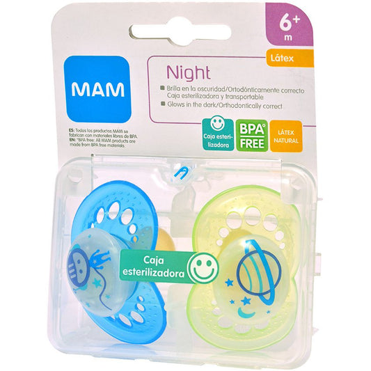 Mam Chupete x 2 Night 6+Latex (Chupetes)