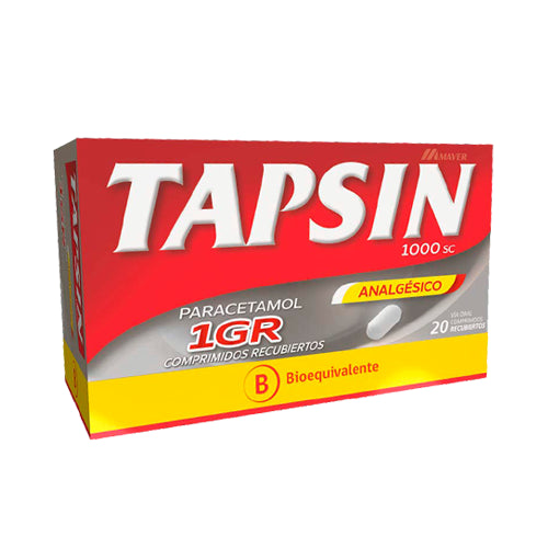 Tapsin Comprimidos 1 Gr x 20 (Paracetamol)