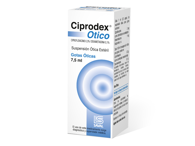 Ciprodex Otico Gotas x 7,5 ml (Dexametasona/Ciprofloxacino)
