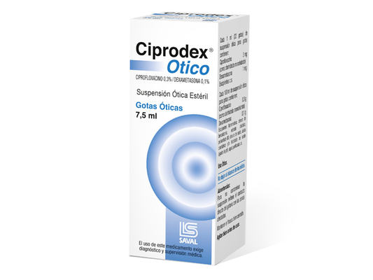 Ciprodex Otico Gotas x 7,5 ml (Dexametasona/Ciprofloxacino)