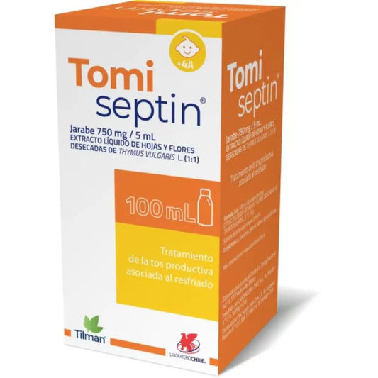 Tomiseptin Jarabe 750 mg/5ml x 100 ml (Thymus Vulgaris Ext)