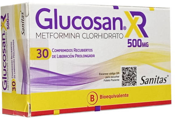 Glucosan Xr Comprimidos 500 mg x 30 (Metformina)