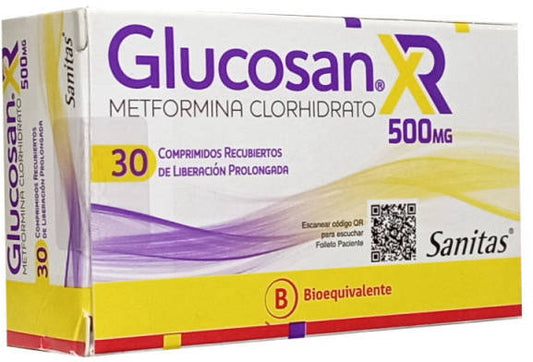 Glucosan Xr Comprimidos 500 mg x 30 (Metformina)