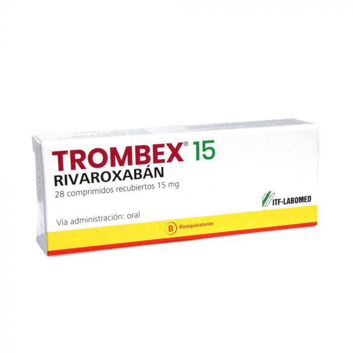 Trombex Comprimidos 15 mg x 28 (Rivaroxaban)