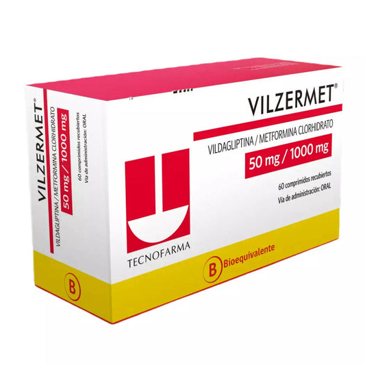 Vilzermet Comprimidos 50mg/1000mg x 60 (Vildagliptina/Metformina)