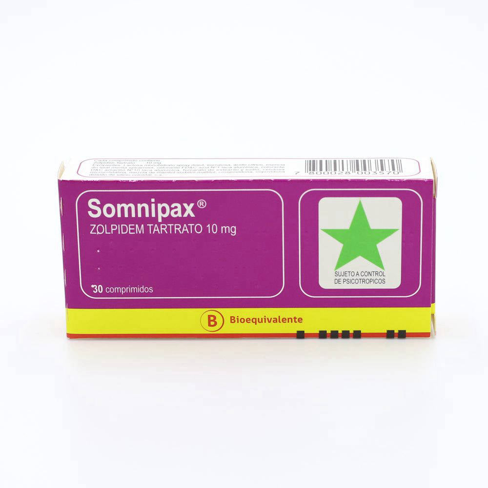 Somnipax Comprimidos 10 mg x 30 Bago (Zolpidem)
