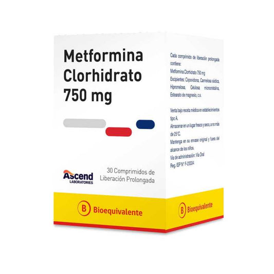 Metformina Xr Comprimidos 750 mg x 30 Ascend