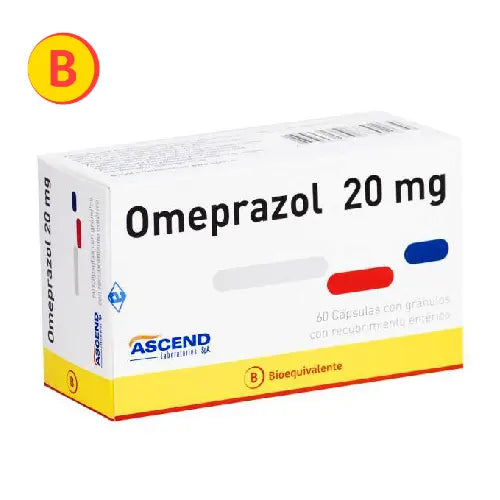 Omeprazol Cápsulas 20 mg x 60 Ascend