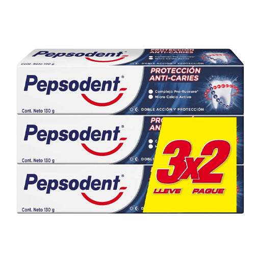 Pepsodent Anticaries Crema Dental 130 Gr x 3