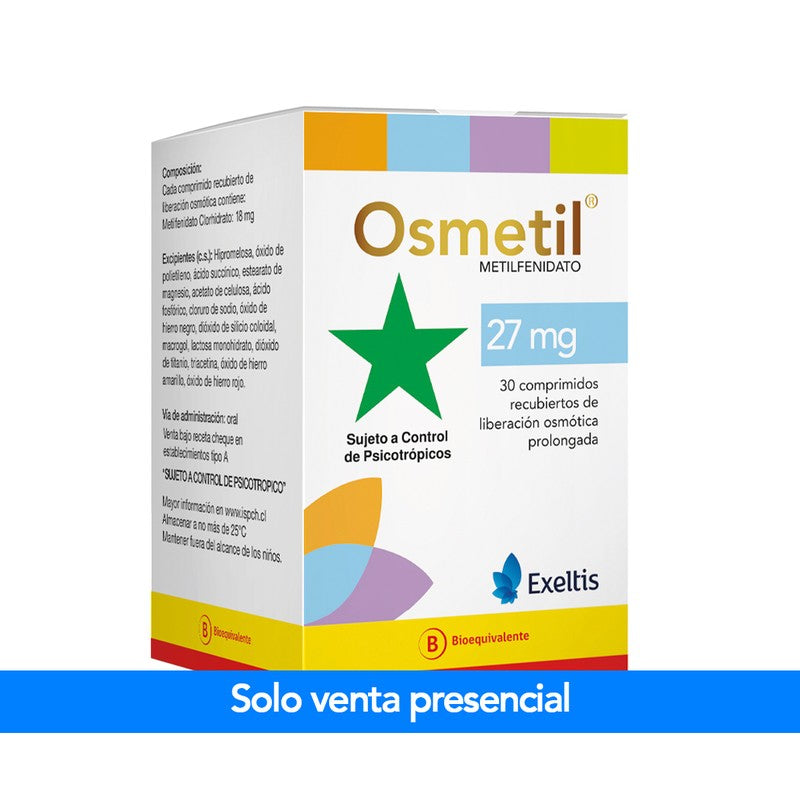 Osmetil Comprimidos 27 mg x 30 (Metilfenidato)