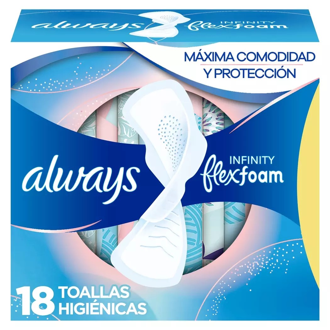 Always Toalla Infinity Dia C/Alas Ultra Delgada x 18 Unidades