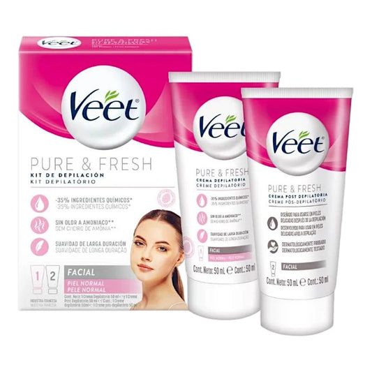 Veet Kit De Depilacion Facial Piel Normal 2 x 50 ml (Depilacion Afeitado Y Maquinas)