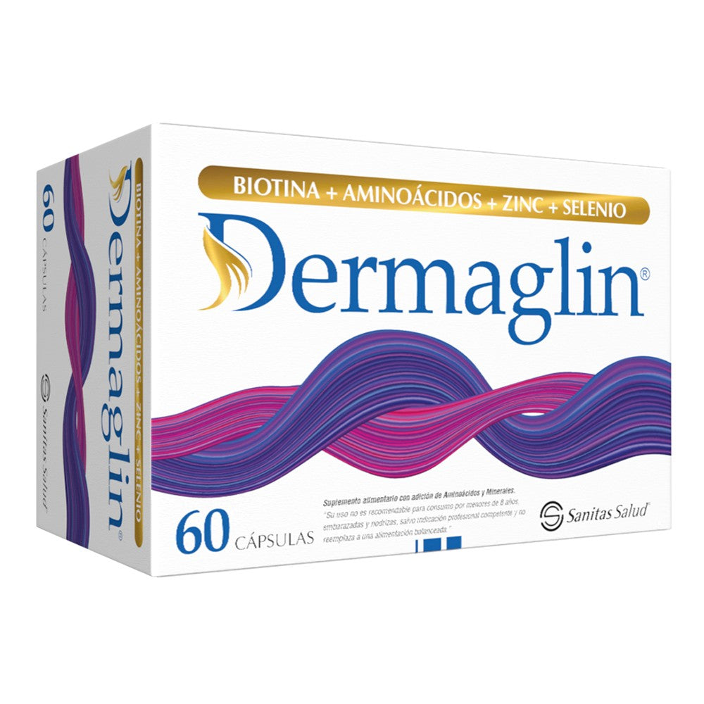 Dermaglin Cápsulas (Biotina+Aminoacidos+Zinc) x 60