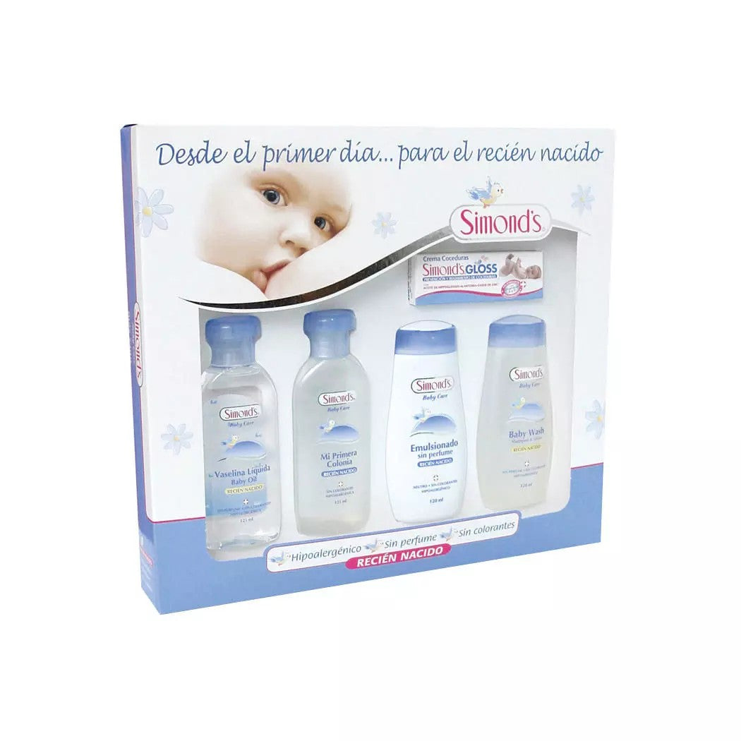 Simonds Estuche Rec Nacido Oil x 125 ml + Col x 125 ml + Sh x 120 ml + Emul x 120 + Gloss (Shampoo Y Balsamos)