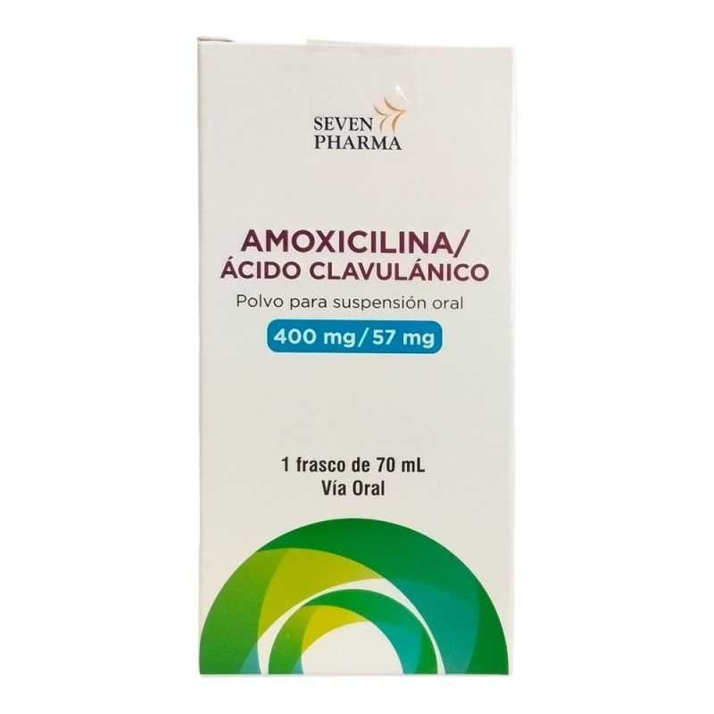 Amoxicilina+Ac Clav Sus 400/57 mg x 70 ml Seven Pharma (Amoxicilina/Ácido Clavulánico)
