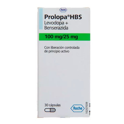 Prolopa Hbs Cápsulas 100/25 mg x 30 (Levodopa+Benserazida)