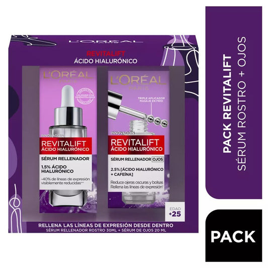Loreal Revitalift Acido Hialu Serum x 30 ml + Serum De Ojos x 20 ml