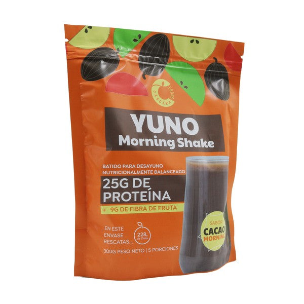 Yuno Morning Shaker Cacao Proteina Polvo x 300Gr (Proteina + Fibra)