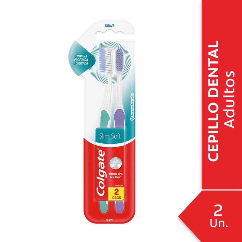 Colgate Cep Dental Slimsoft Color Rim x 2 Unidades (Cepillos Dentales Adulto)