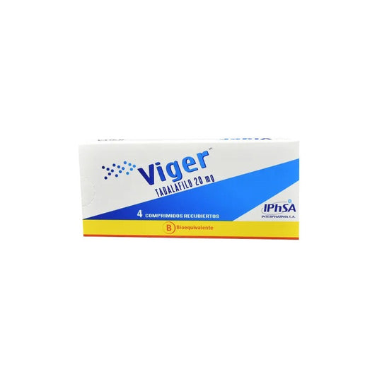 Viger Comprimidos 20 mg x 4 (Tadalafilo)
