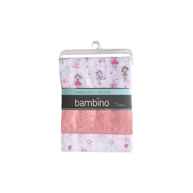 Bambino Mantita Rosada x 2 Unidades