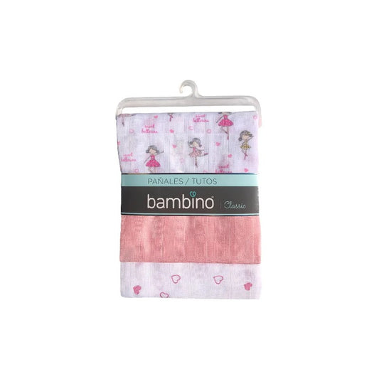 Bambino Mantita Rosada x 2 Unidades