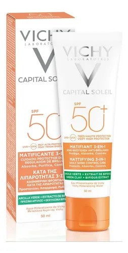 Vichy Fps 50+ Capital Soleil Matificante 3 En 1 Oil Control x 50 ml