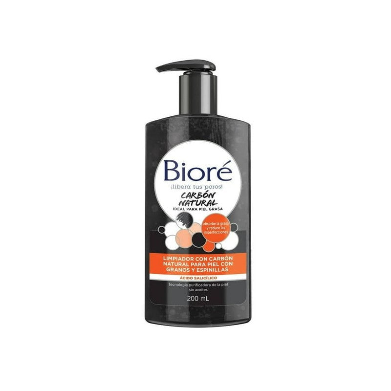 Biore Limpiador Carbon Natural Granos Y Espinillas 200ml