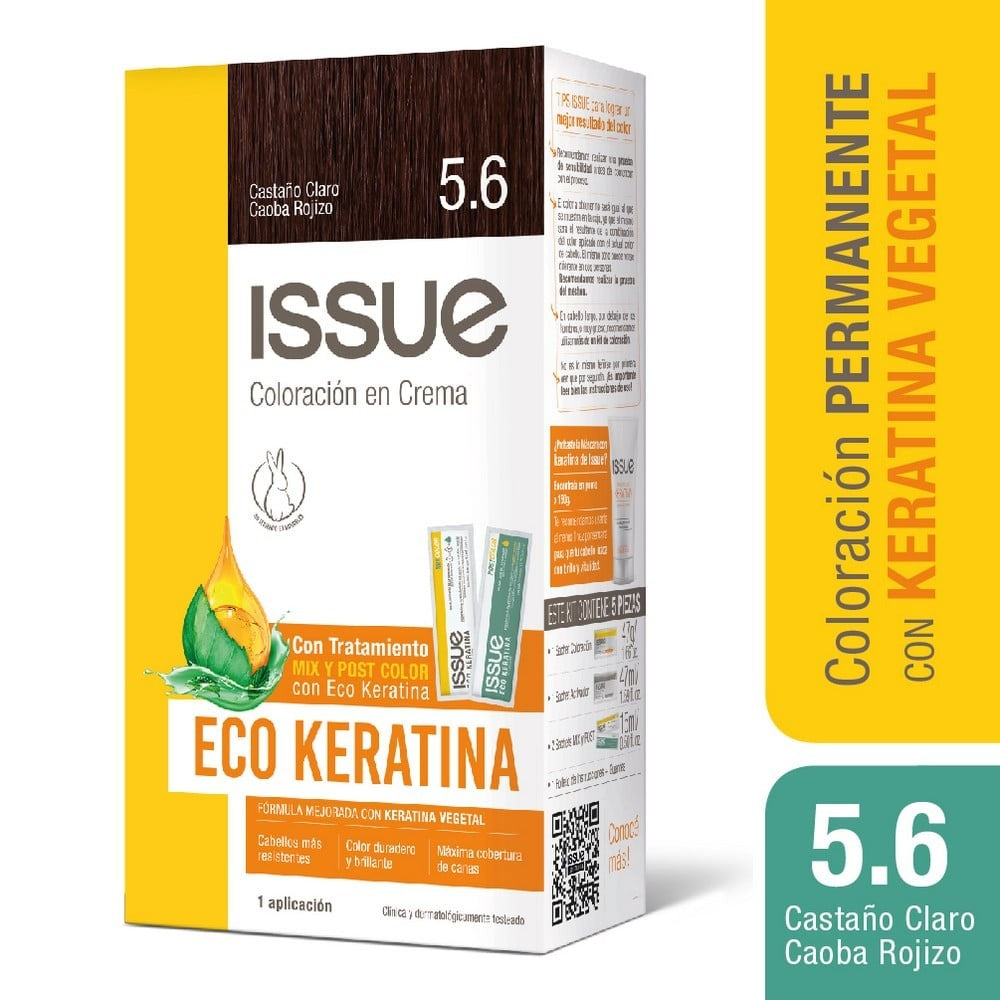 Issue Eco Keratina Kit Coloracion Castano Claro Caob Rojizo N 5.6