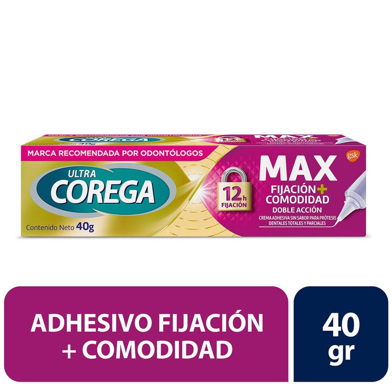 Corega Ultra Maxima Fijación Y Comodidad Crema Adhesivo x 40G (Adhesivo Dental)
