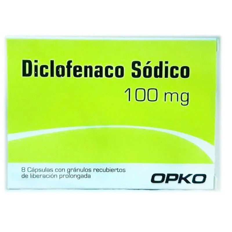 Diclofenaco Sodico Cápsulas 100 mg x 8 Opko