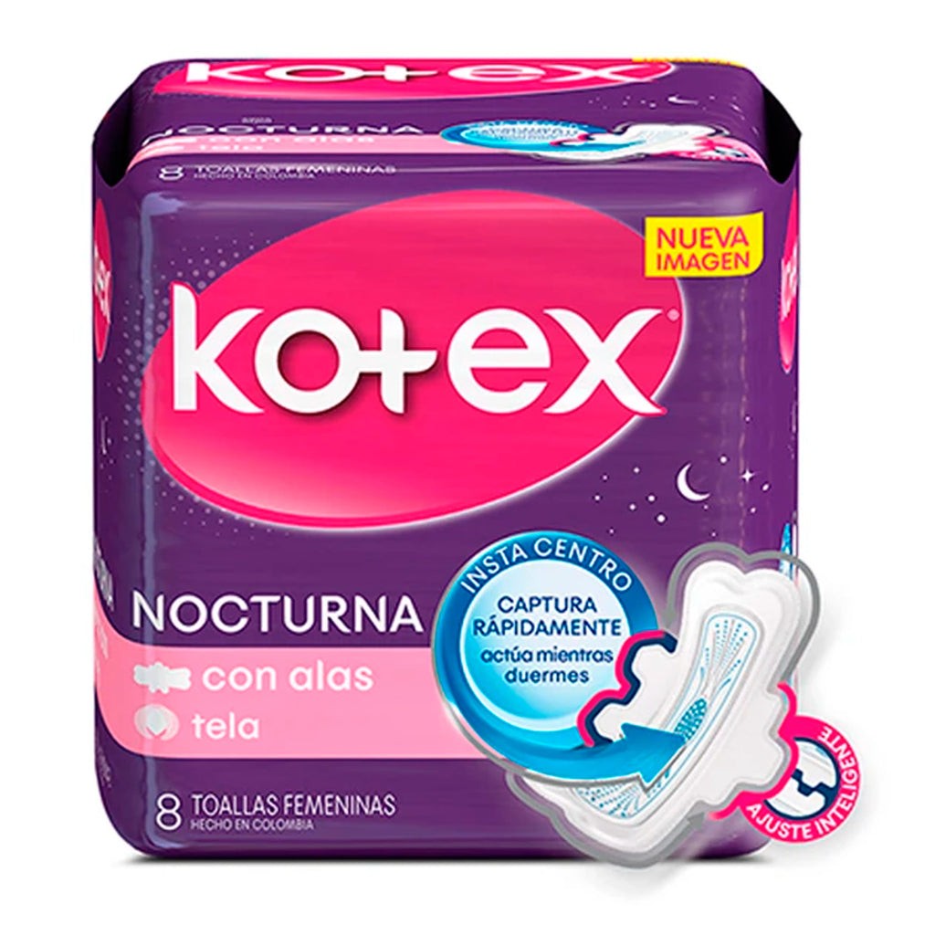 Kotex Toa Noct Puro Y Natural C/A x 8 Unidades