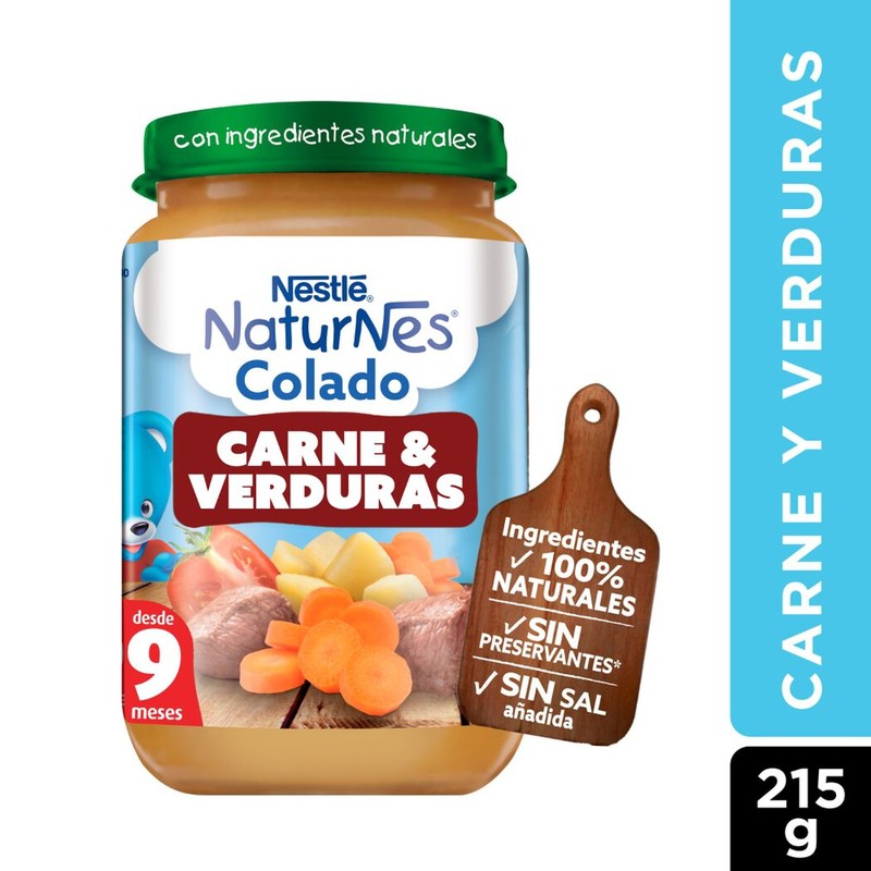 Crecidito Carne+Verduras x 215 Gr Nestle (Colados)