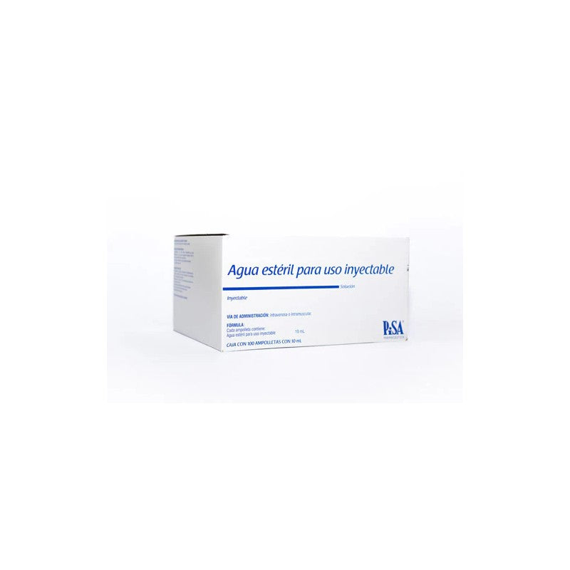 Agua Para Inyectable x 10 ml x 100 Pisa (Agua Bidestilada)