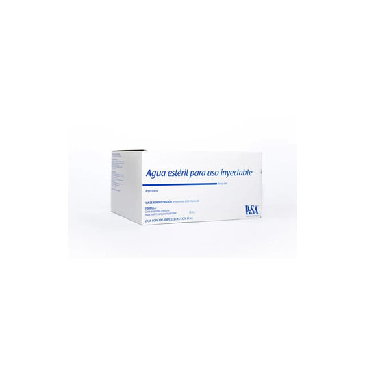 Agua Para Inyectable x 10 ml x 100 Pisa (Agua Bidestilada)