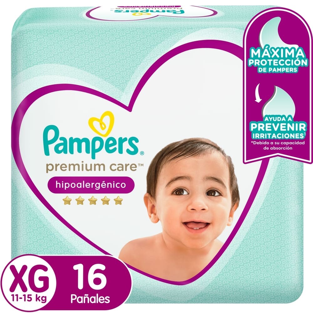 Pampers Bebe Premium Care Xg x 16 Unidades