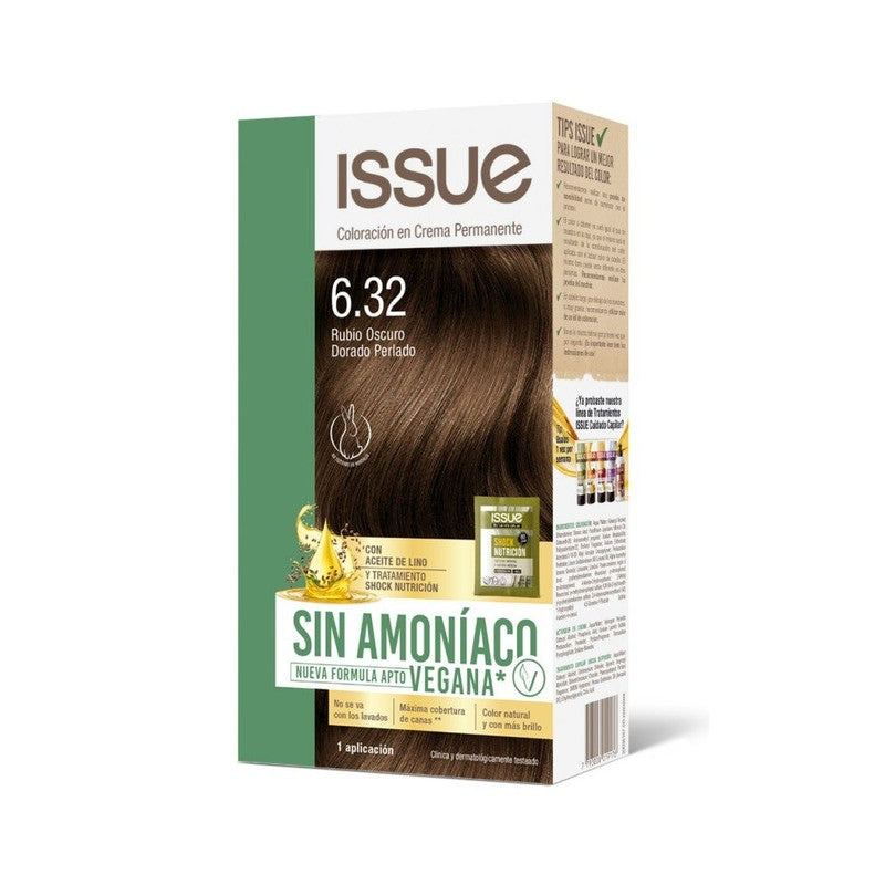 Issue Kit Sin Amoniaco Rubio Oscuro Dorado Perlado N°6.32