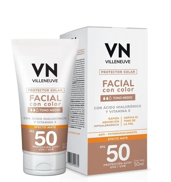 Protector Solar Facial Fps50 Tono Medio x 50 ml Vn