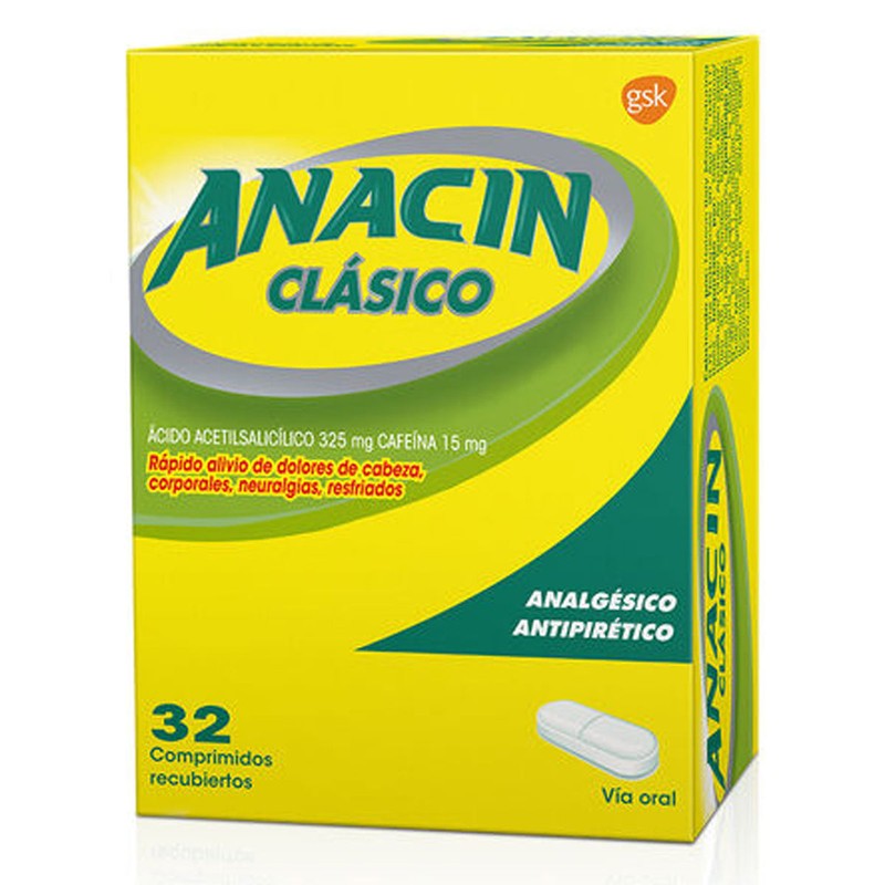 Anacin Classic Comprimidos x 32 (Acido Acetilsalicilico / Cafeína)
