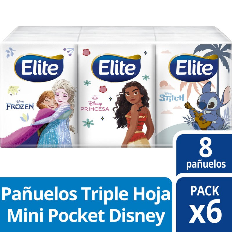 Elite Pañuelos Compacto Diseño Pack X6