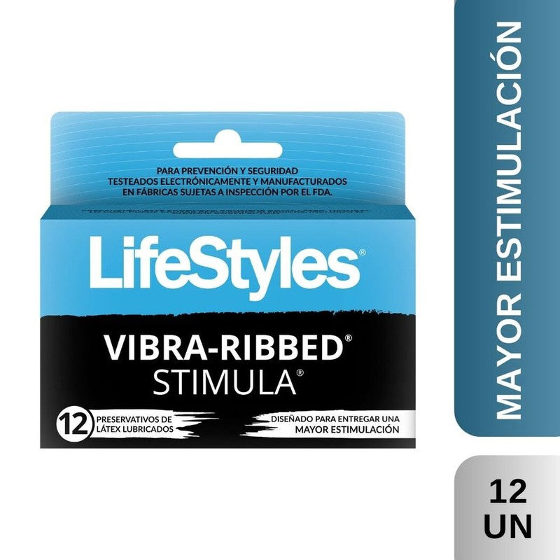 Preserv Lifestyles Vibra Ribbed Stimula x 12 (Preservativo)