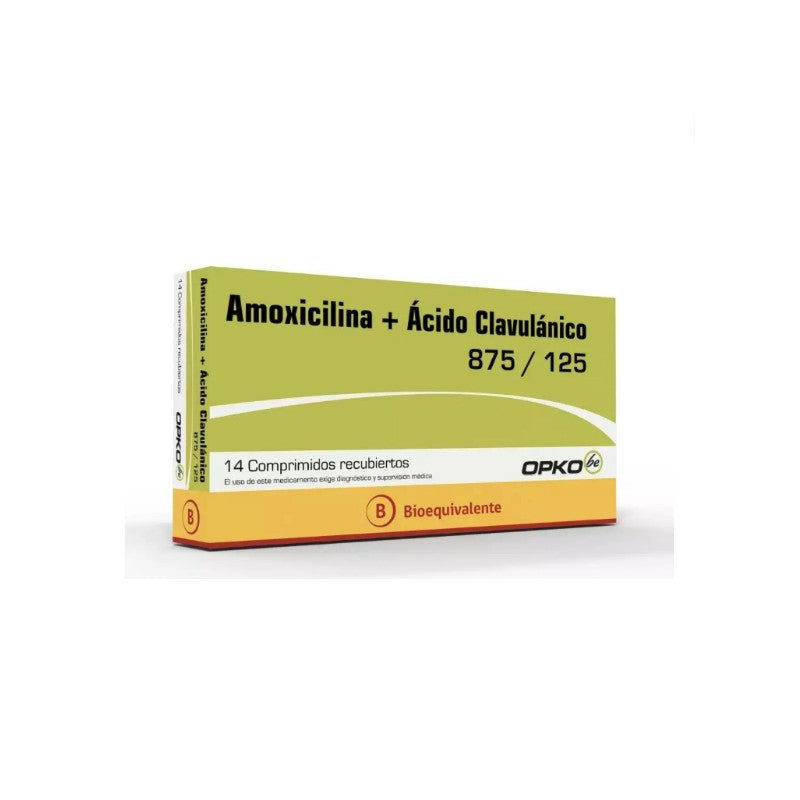 Amoxicilina, Ácido clavulánico (B) 875/125 mg 14 Comprimidos. Ethon