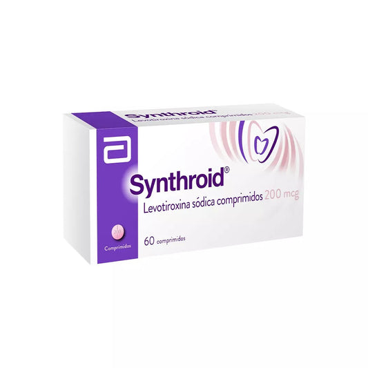 Synthroid Comprimidos 200 mcg x 60 (Levotiroxina)