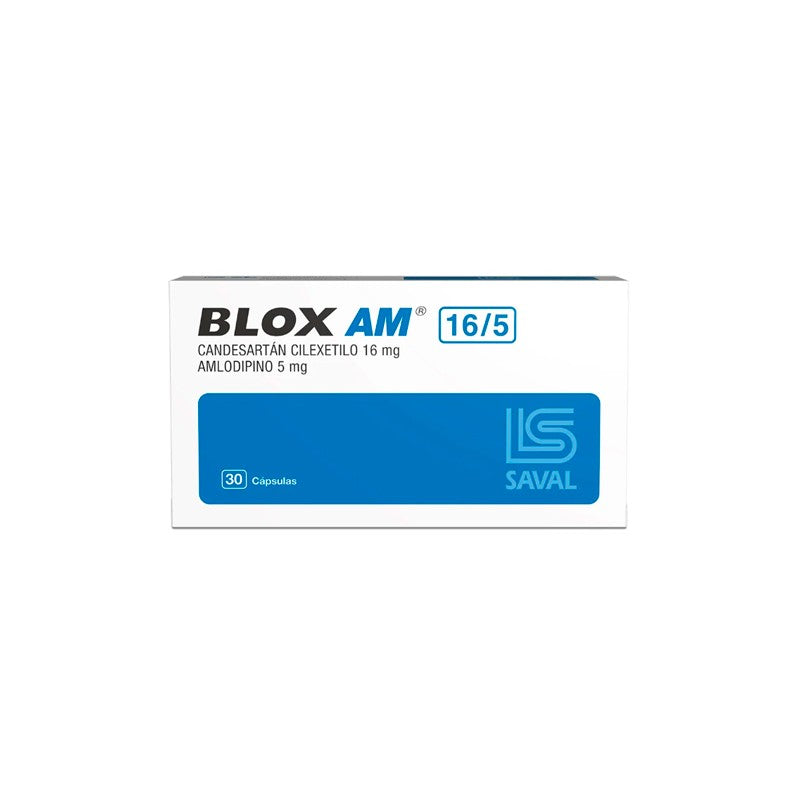 Blox Am Cápsulas 16/5 mg x 30 (Amlodipina + Candesartan)