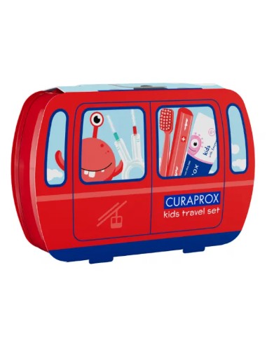 Curaprox Cepillo Dental Kids + Travel Set Rojo (Cepillos Dentales Infantil)