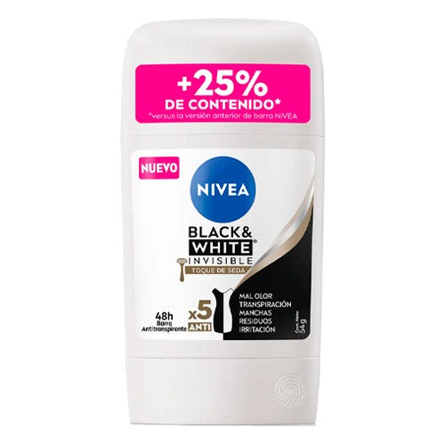 Nivea Deo Barra Mujer Black & White Clear x 53 Gr