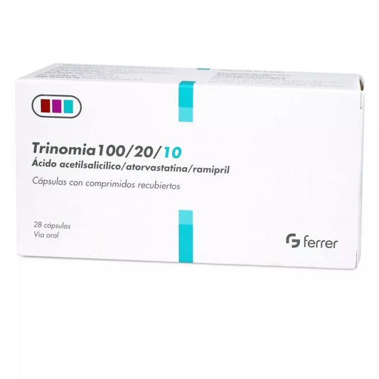 Trinomia Comprimidos 100mg/20/2,5 x 28 (Acido Acetilsalicilico/Atorvastatina/Ramipril)