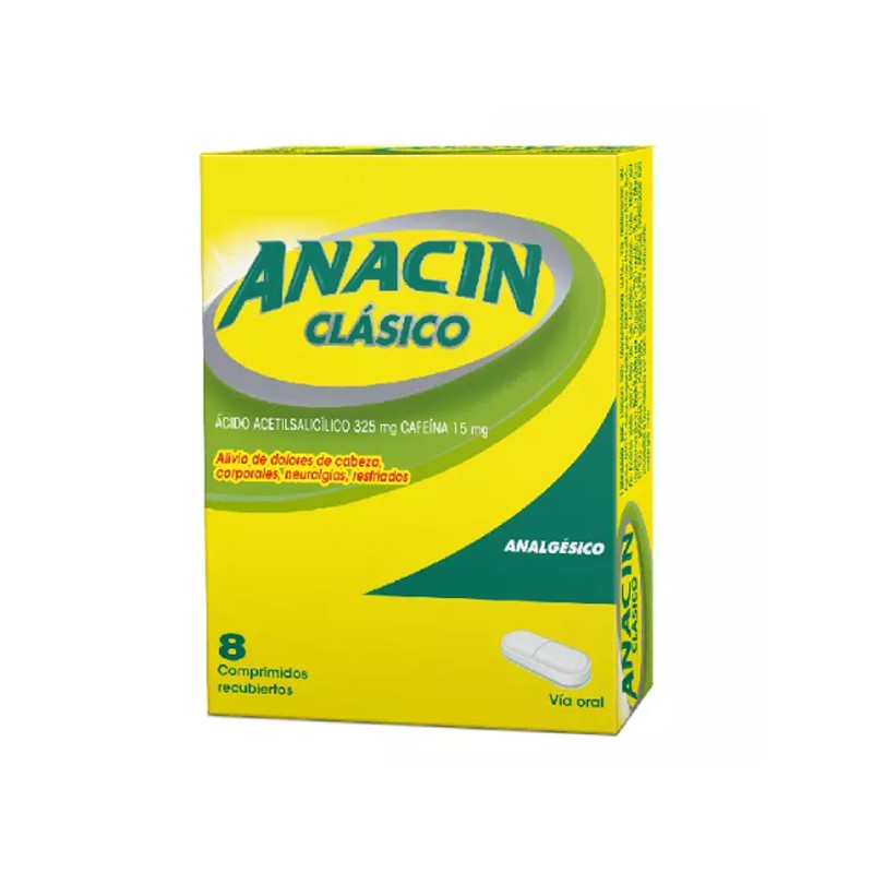 Anacin Classic Comprimidos x 8 (Acido Acetilsalicilico/Cafeina)