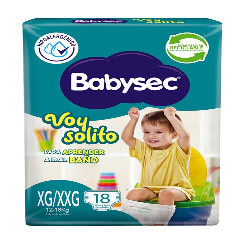 Babysec Voy Solito Xg-Xxg x 18 (Pañal Infantil)