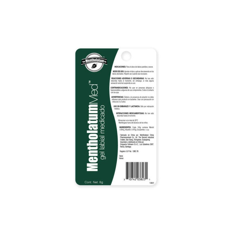 Mentholatum Med Labial Gel x 8 Gr